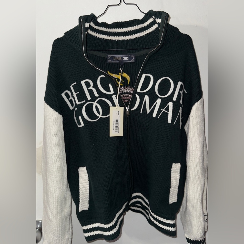 NEW Kith Bergdorf Goodman Wyona Full Zip Varsity Sweater Sz S